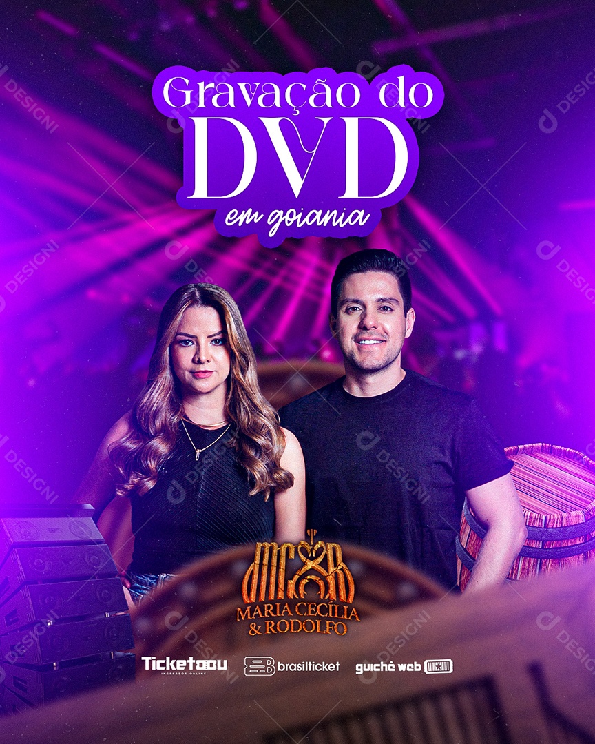 Flyer Show Maria Cecília e Rodolfo Social Media PSD Editável