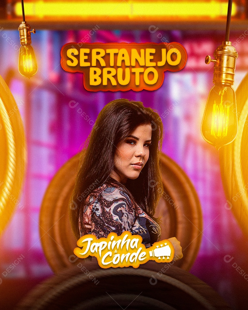 Flyer Sertanejo Bruto Japinha Conde Social Media PSD Editável