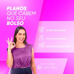 Provedor de Internet Planos que Cabem no Seu Bolso Social Media PSD Editável