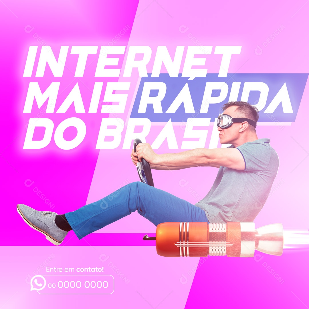 Post Provedor Internet mais Rápida do Brasil Social Media PSD Editável