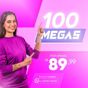 Provedor de Internet 100 Megas Social Media PSD Editável