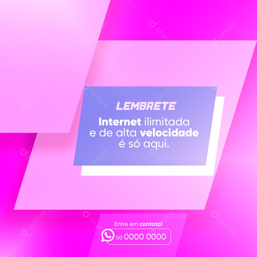 Social Media Lembrete Provedor de Internet Social Media PSD Editável