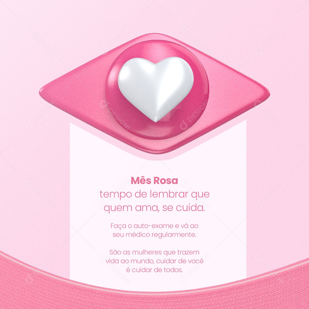 Social Media Mês Rosa Prevenção Câncer de Mama PSD Editável