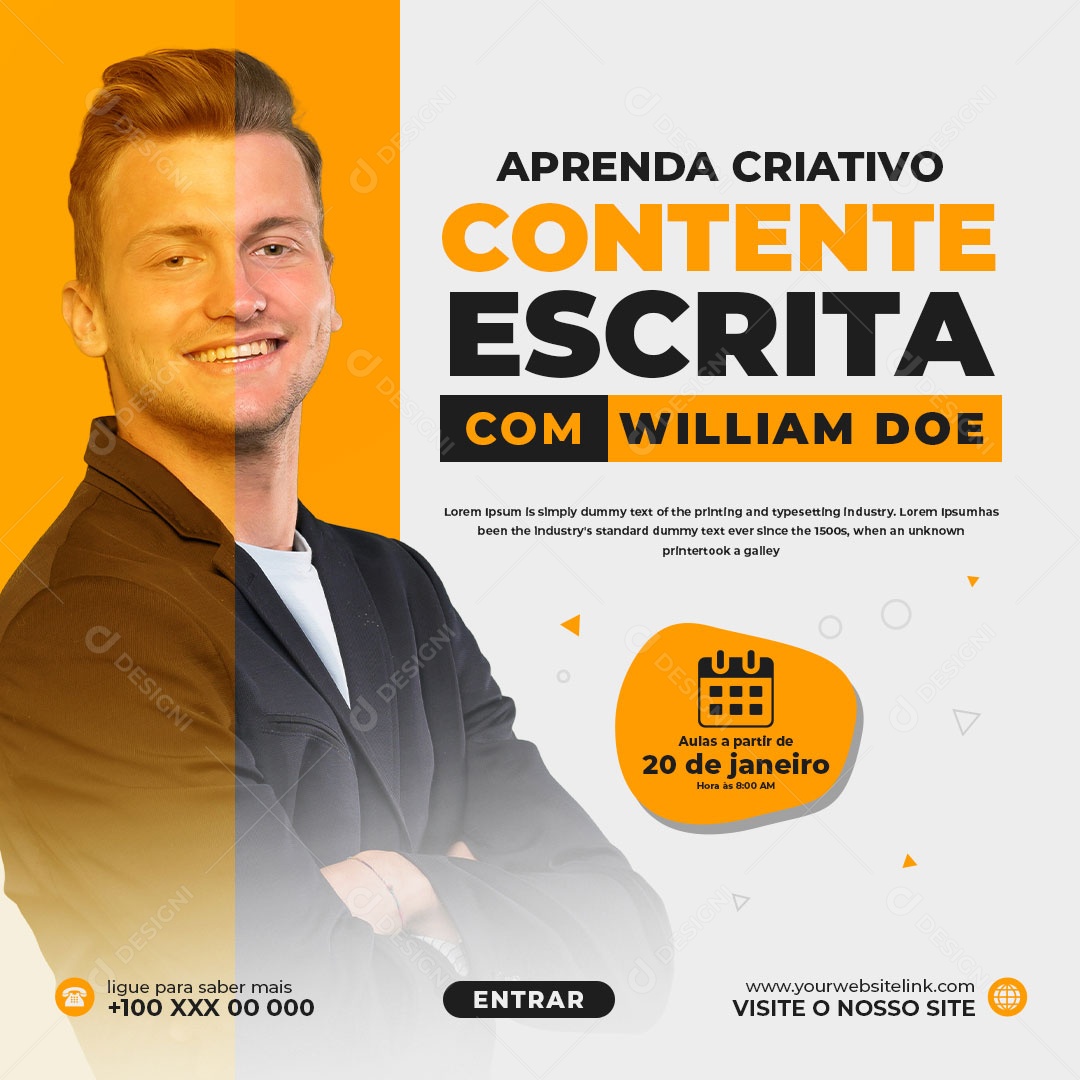 Social Media Digital Influêncer Aprenda Criativo PSD Editável