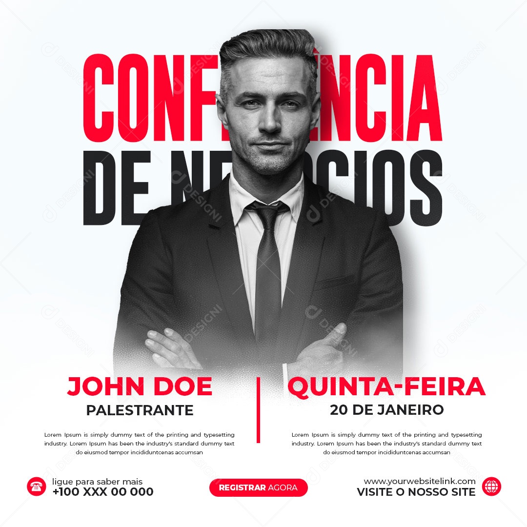 Social Media Digital Influêncer Conferência de Negocios PSD Editável