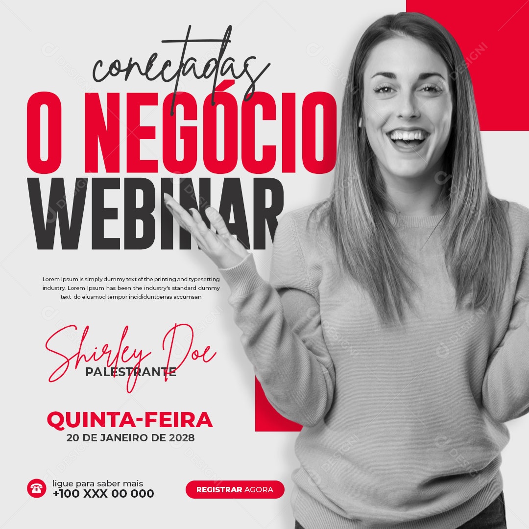 Social Media Digital Influêncer Conectados O Negócio Webinar PSD Editável