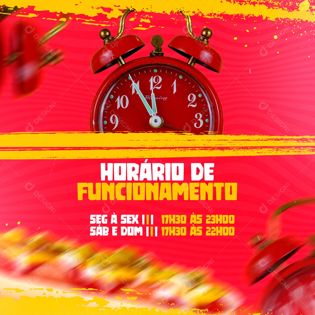 Horário de Funcionamento Cachorro Quente Social Media PSD Editável