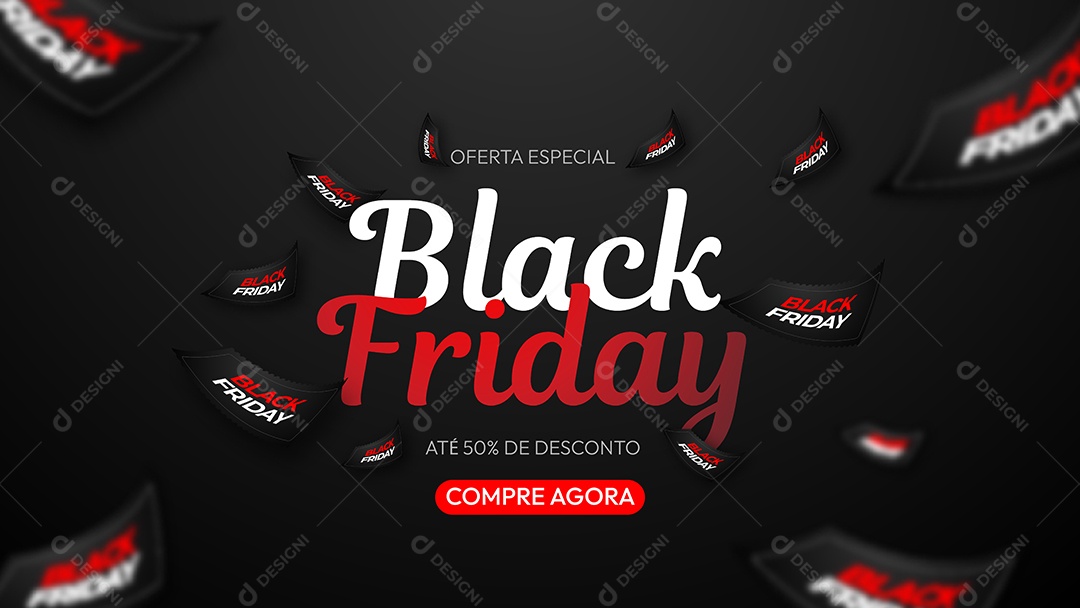 Social Media Banner Template de Venda Black Friday Oferta Especial EPS Editável