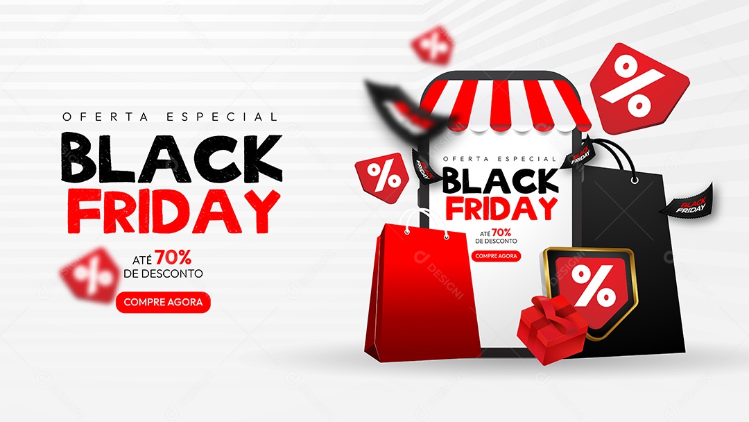 Social Media Banner Template de Vendas Black Friday Oferta Especial EPS Editável