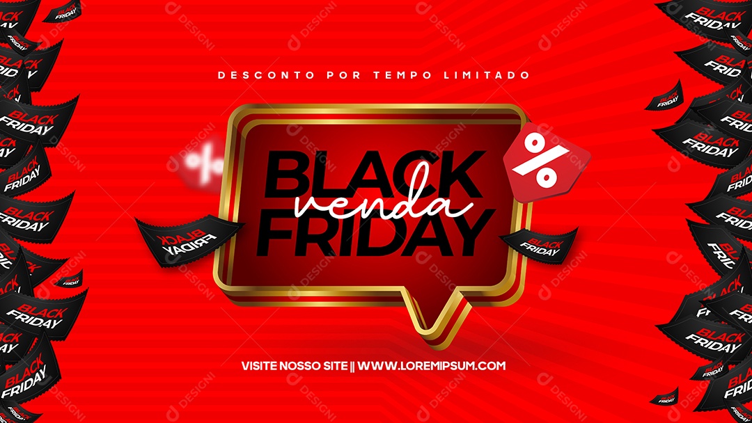 Social Media Template Descontos Por Tempo Limitado Black Friday EPS Editável