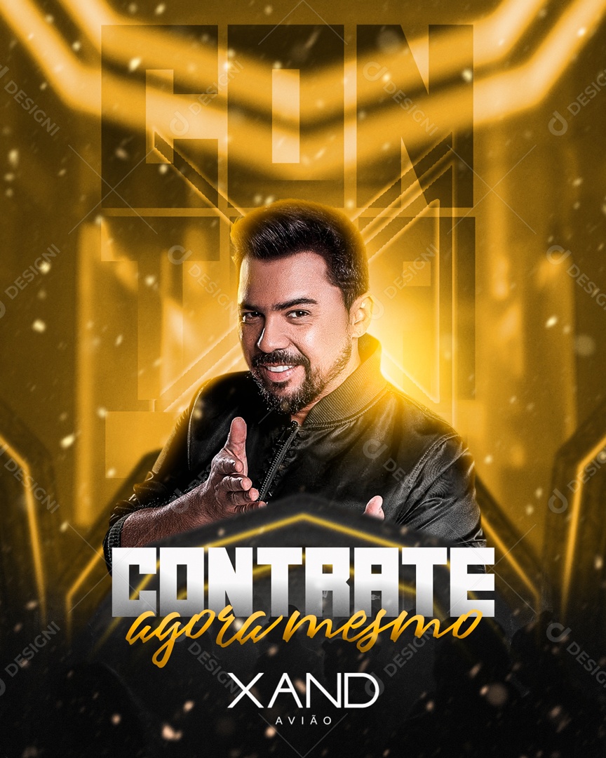 Flyer Contrate Agora Mesmo Xand Avião Shows Social Media PSD Editável