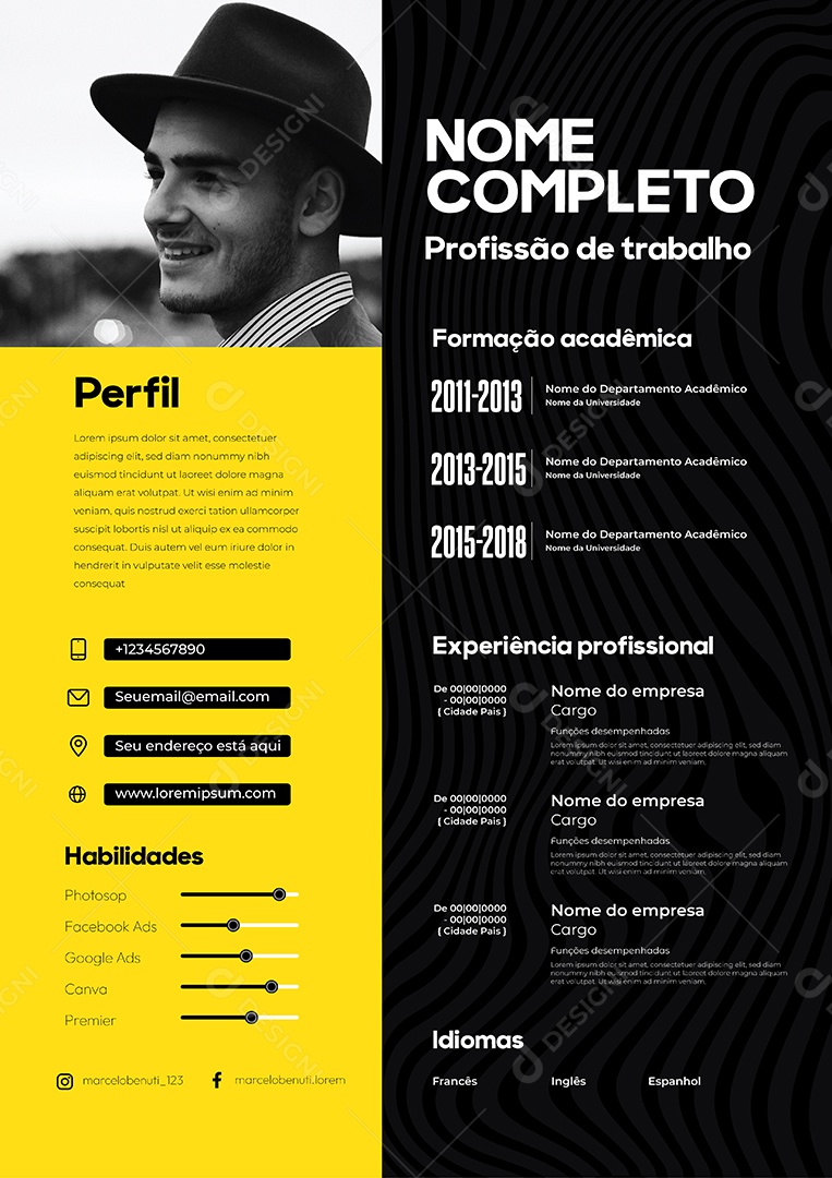 Modelo de currículo Vetor EPS