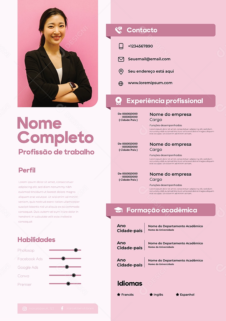 Modelo de currículo Vetor EPS