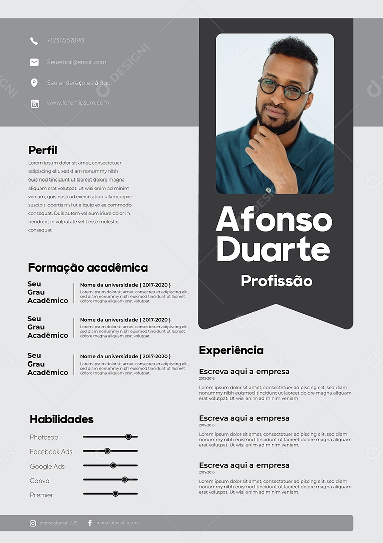 Modelo de currículo Vetor EPS