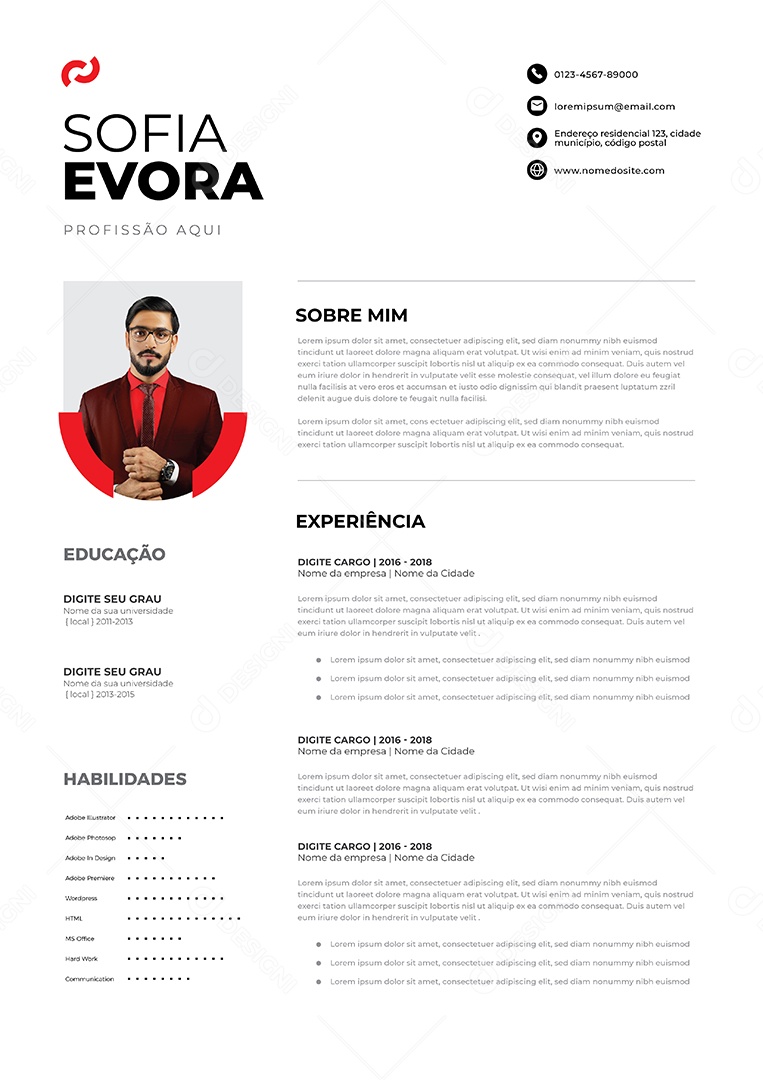 Modelo de currículo Vetor EPS