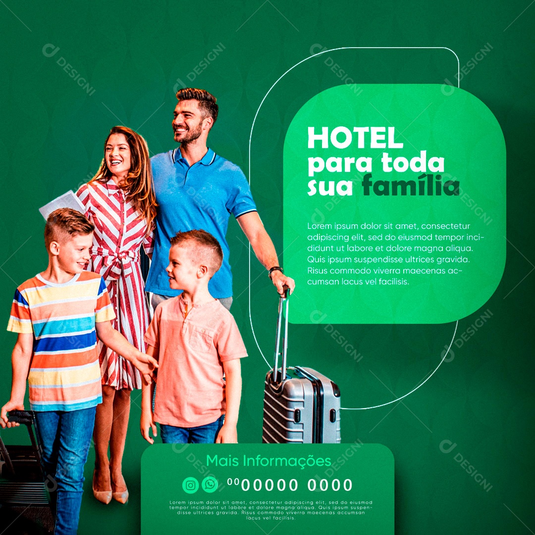 Social Media Hotel para toda sua Família PSD Editavél