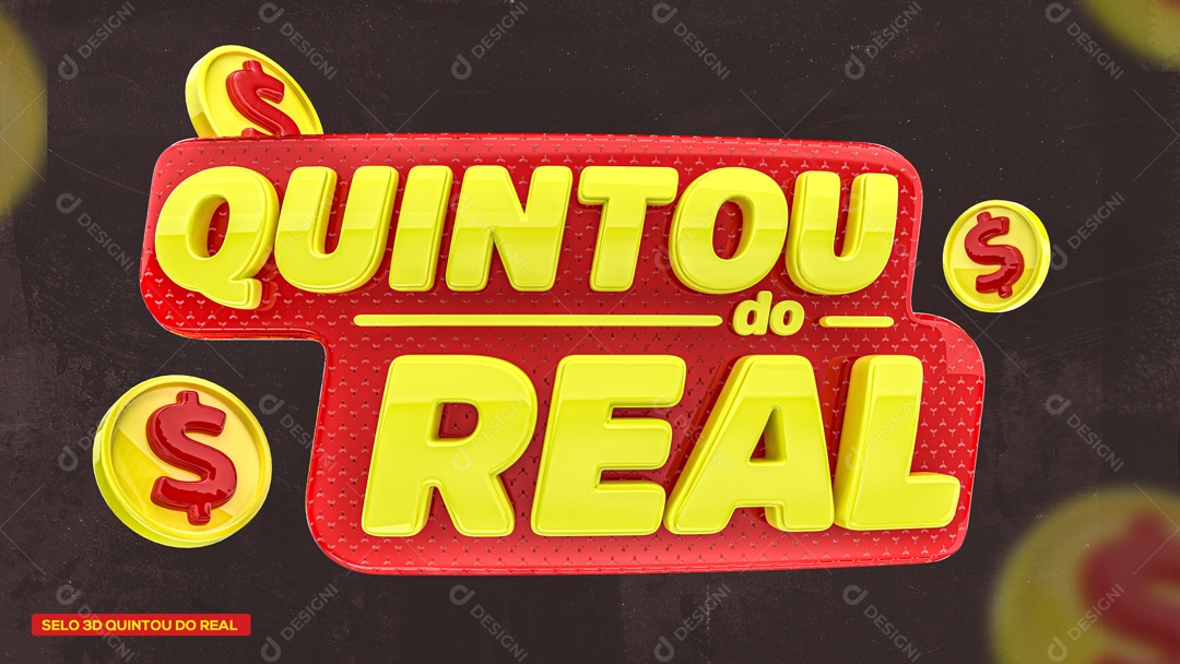 Selo 3D Para Composição Quintou Do Real PSD