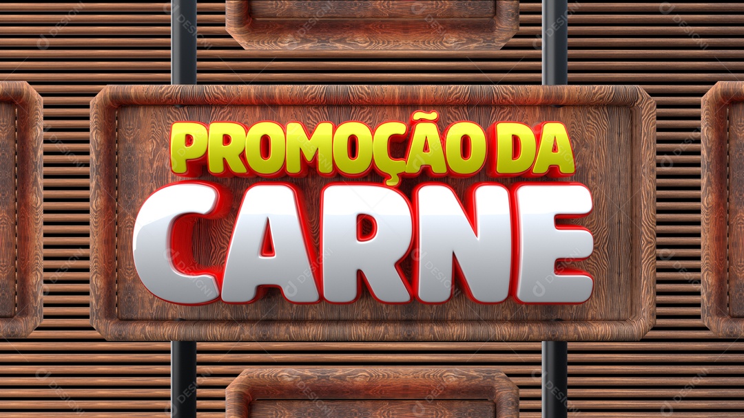 Selo 3D Para Composição Promoção Da Carne PSD