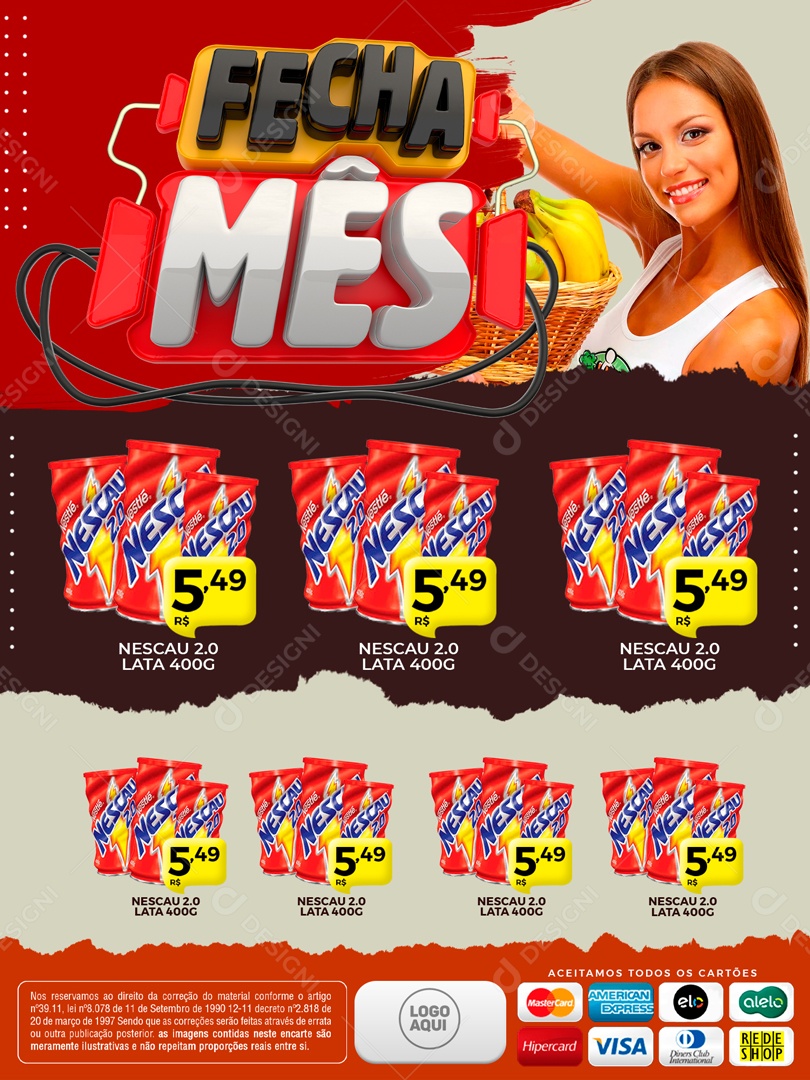 Encarte Promoção Fecha Mês Nescau Social Media PSD Editável