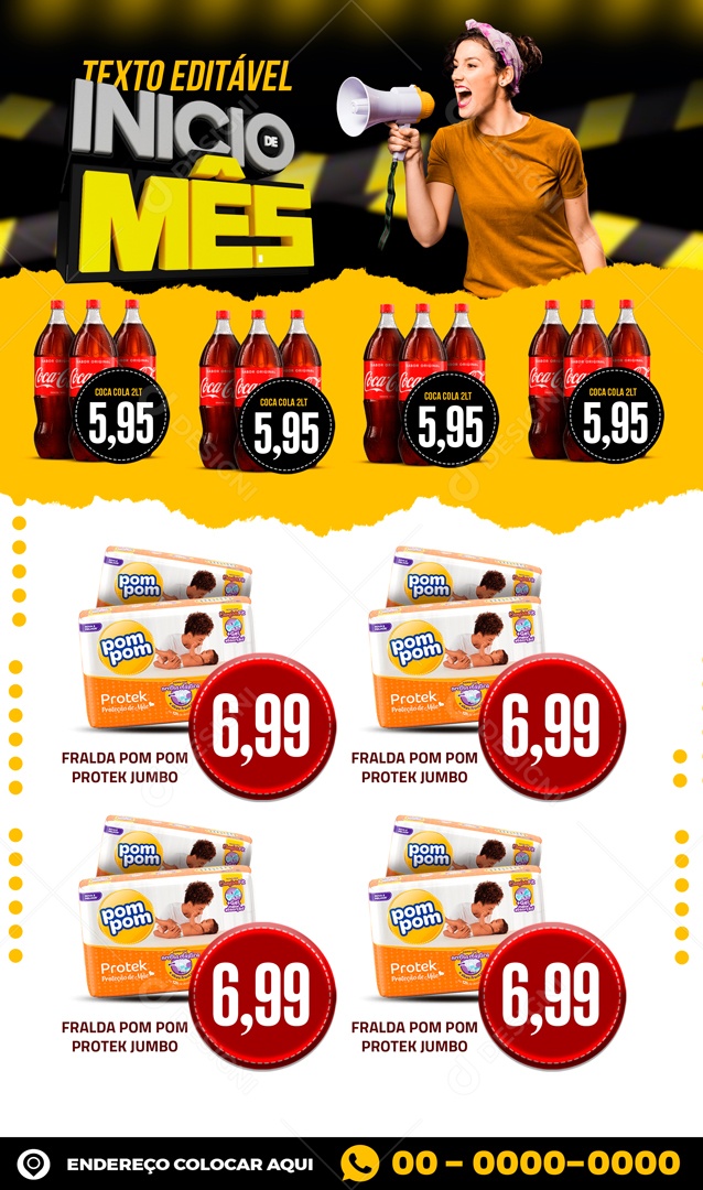 Encarte Promoção Inicio Do Mês Produtos Social Media PSD Editável