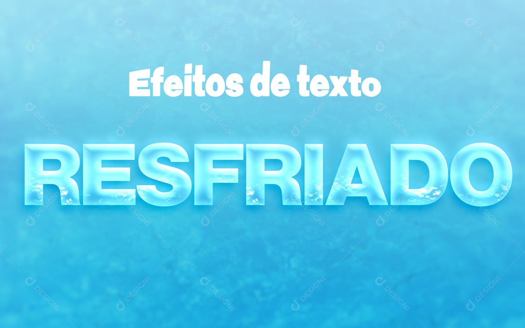 Efeito de Texto 3D Resfriado PSD Editável
