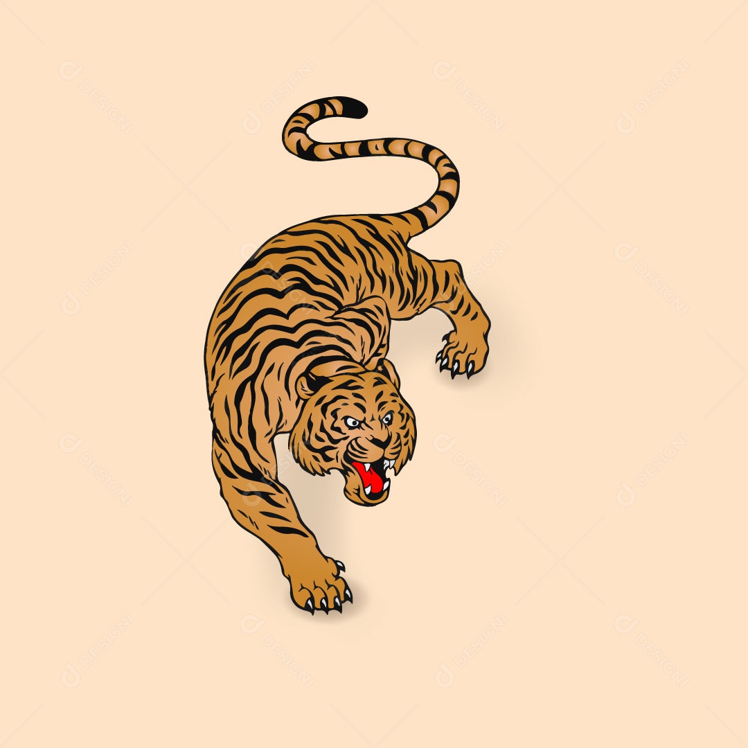 Ilustração Vetorial Tigre Onça EPS