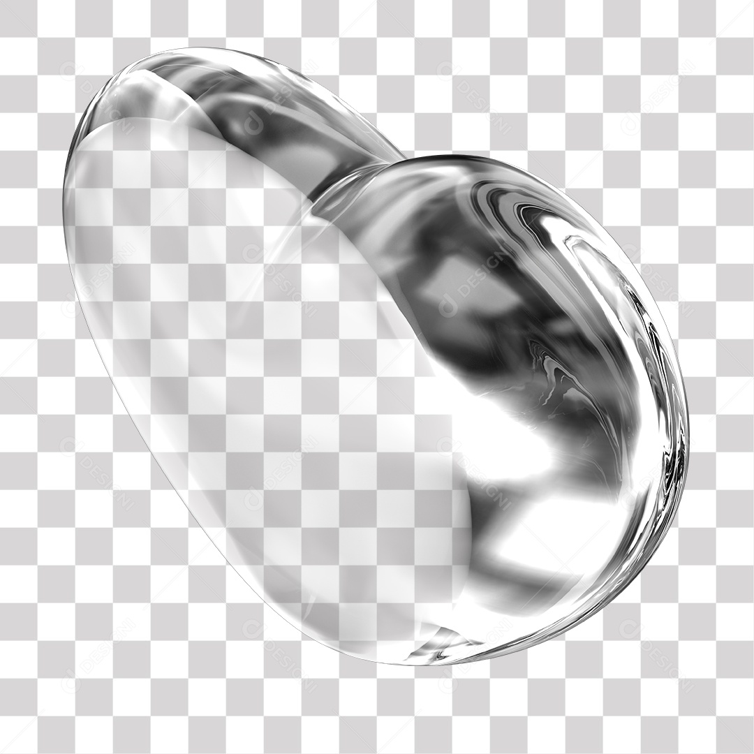 Elemento 3D Coração De Vidro Transparente PNG Transparente