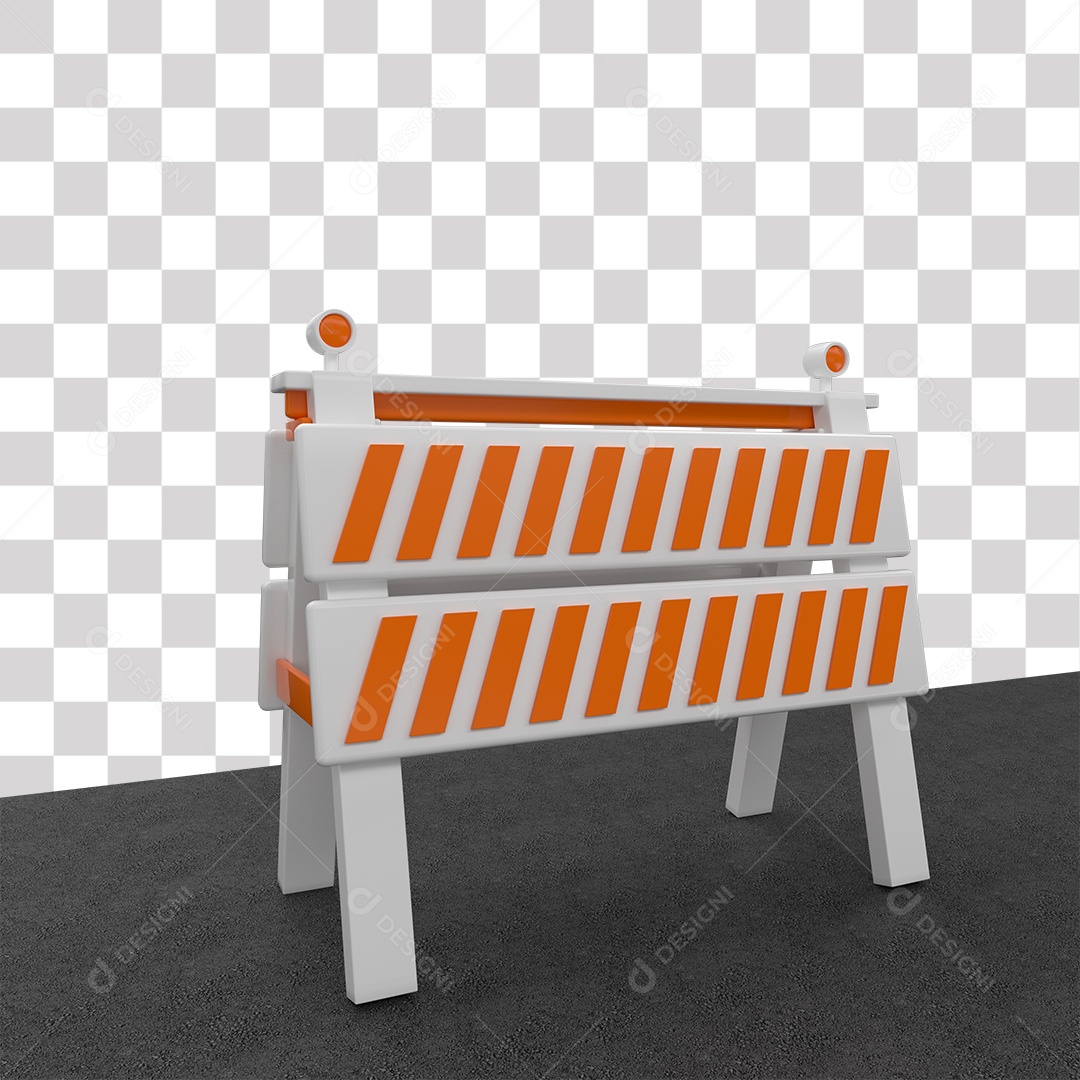 Elemento 3D Placa De Sinalização Com Faixas Refletivas PNG Transparente