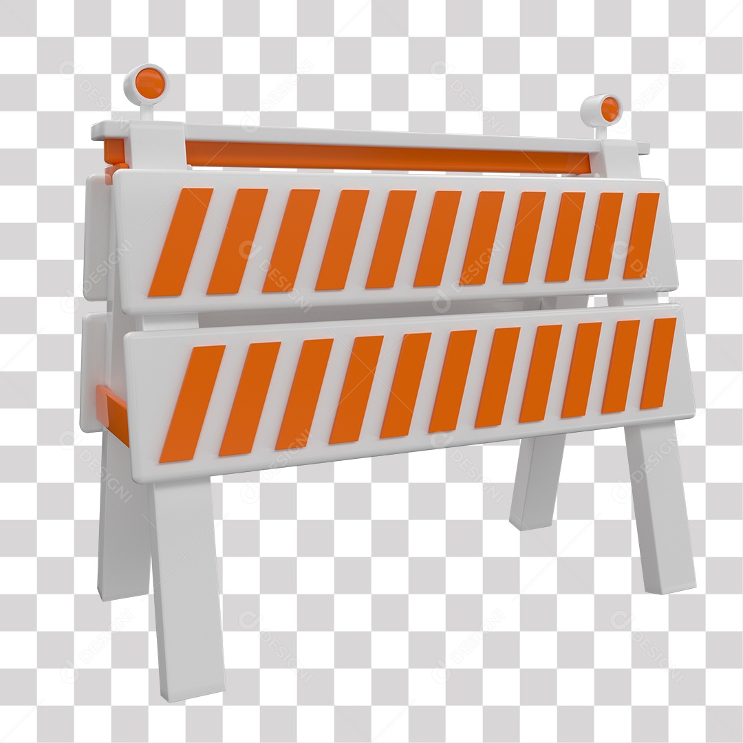 Elemento 3D Placa De Sinalização Com Faixas Refletivas PNG Transparente