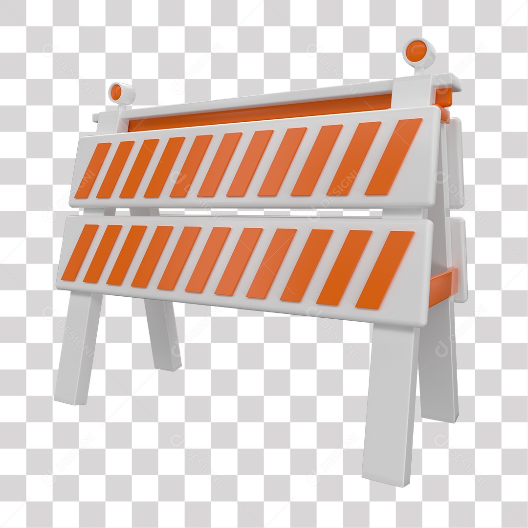 Elemento 3D Placa De Sinalização Com Faixas Refletivas PNG Transparente