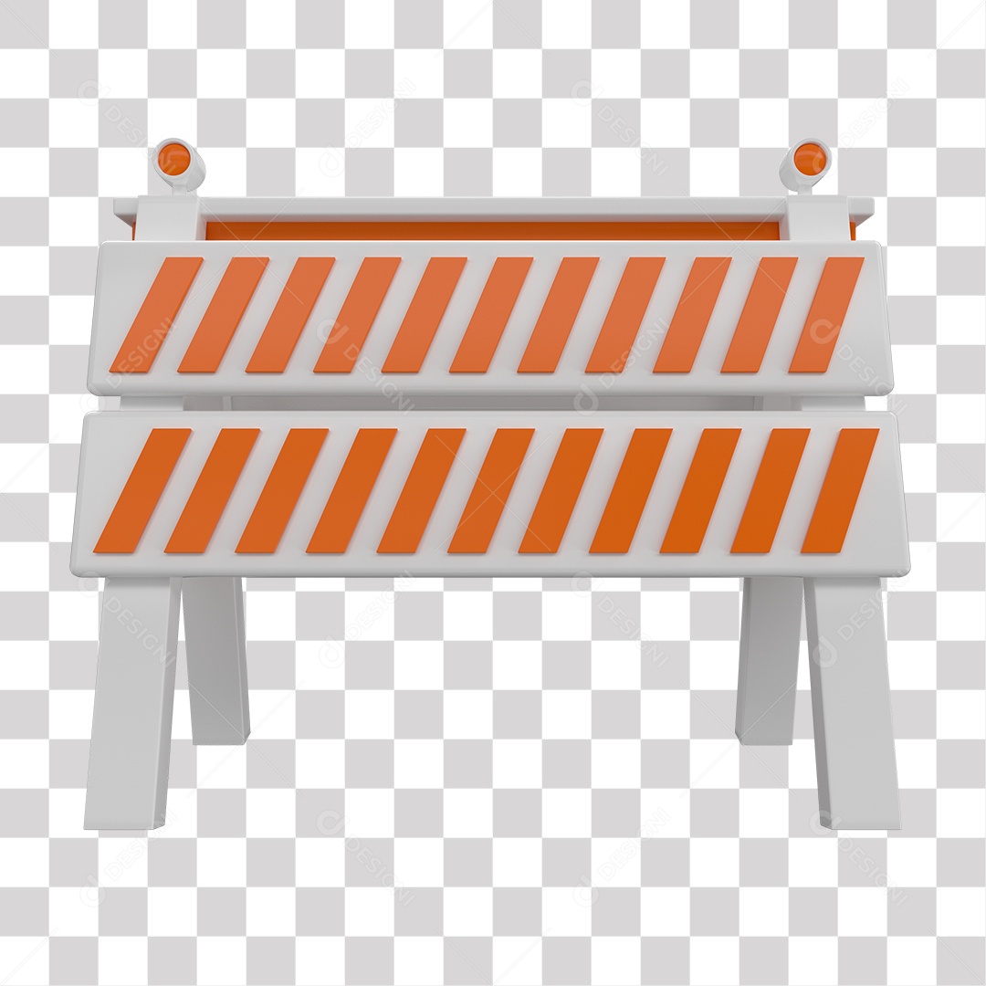 Elemento 3D Placa De Sinalização Com Faixas Refletivas PNG Transparente