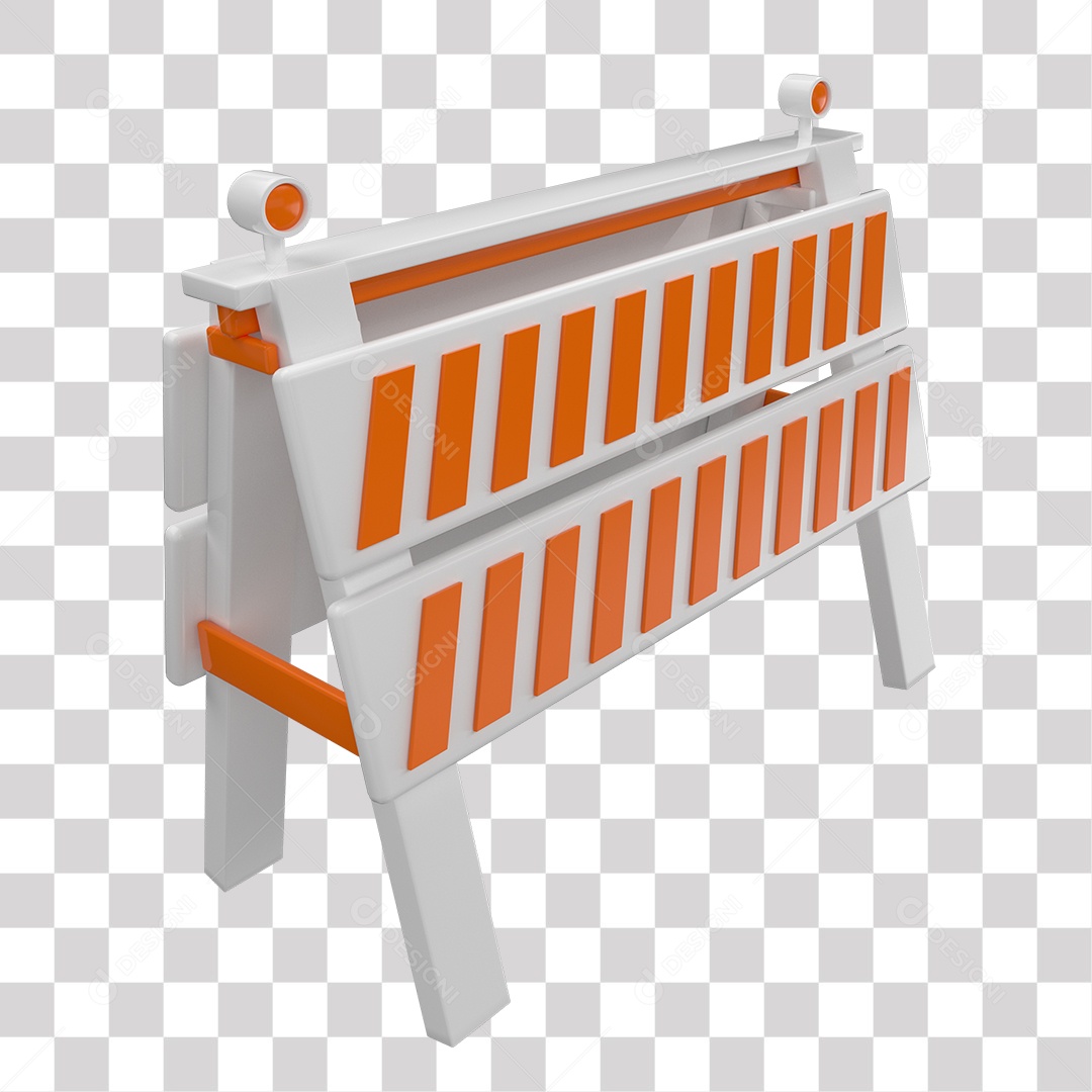 Elemento 3D Placa De Sinalização Com Faixas Refletivas PNG Transparente