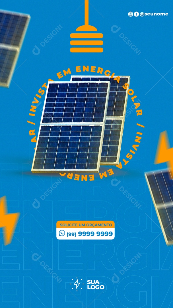 Invista Em Energia Solar e Veja A Diferença Social Media PSD Editável