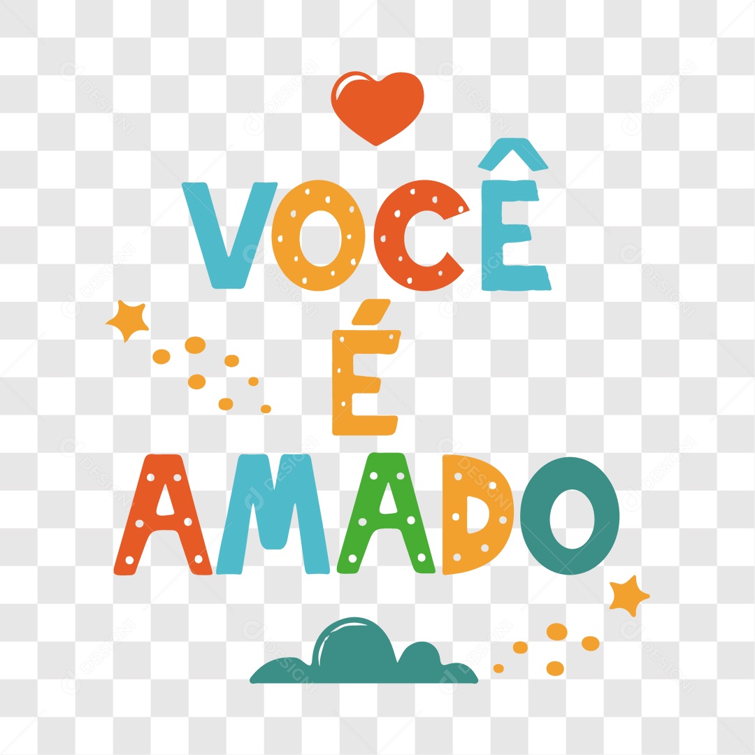 Lettering Você é Amado EPS + PNG