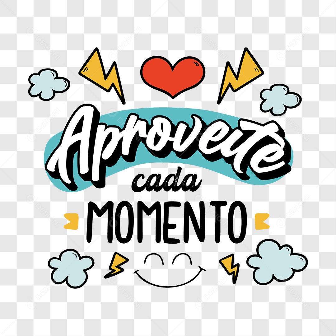 Lettering Aproveite Cada Momento EPS + PNG