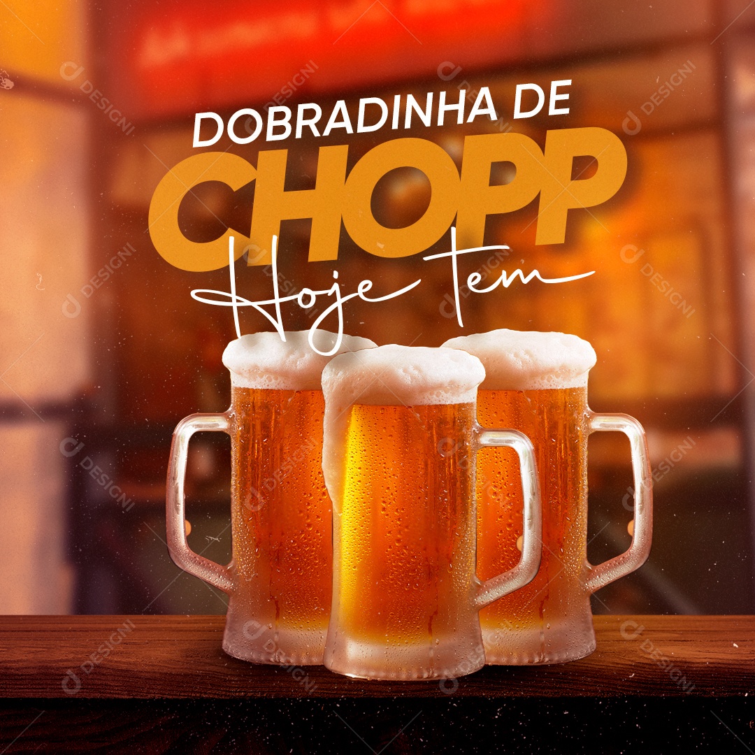 Social Media Bebidas Dobradinha de Chopp PSD Editável