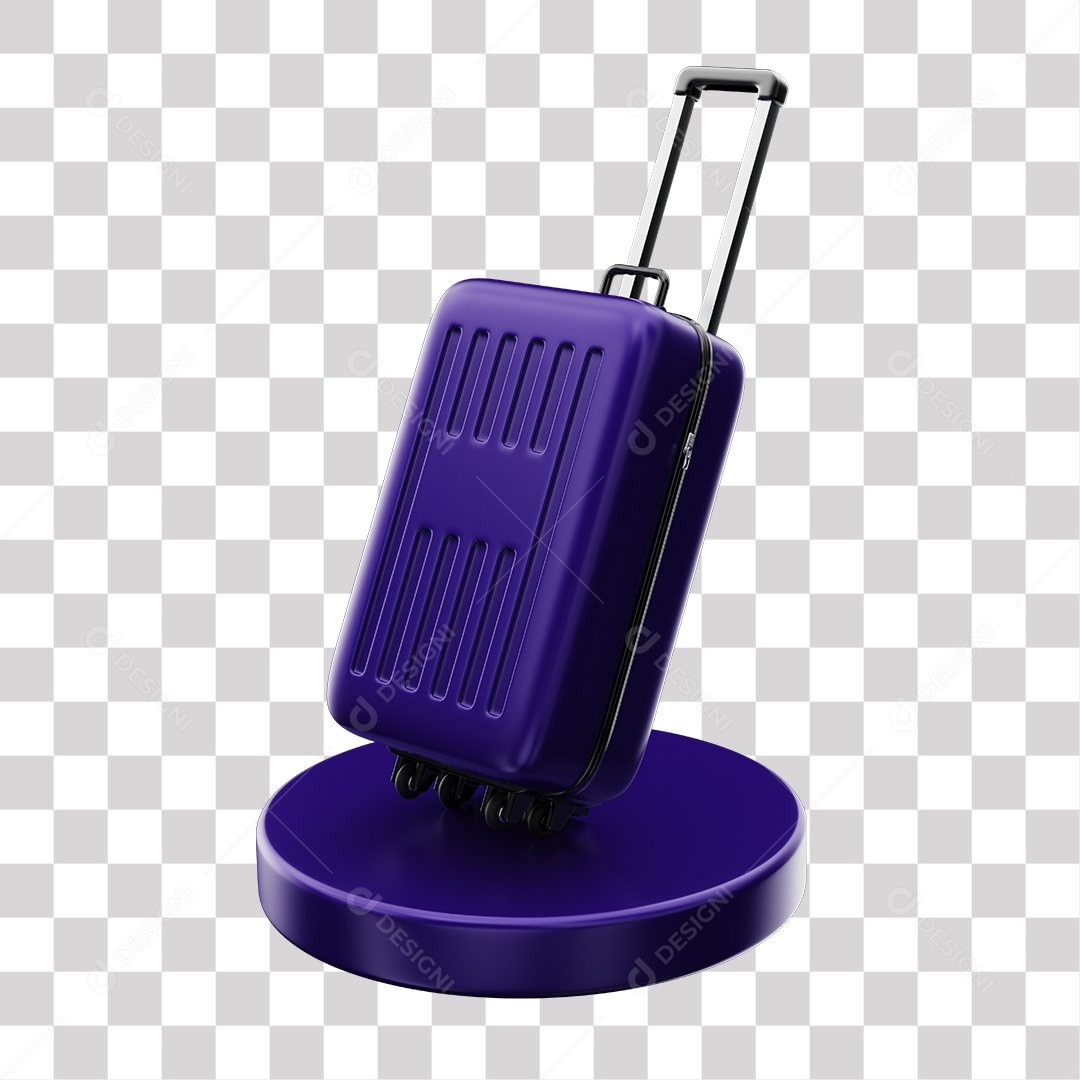 Elemento 3D Mala Liais De Viajem Em Podium PNG Transparente