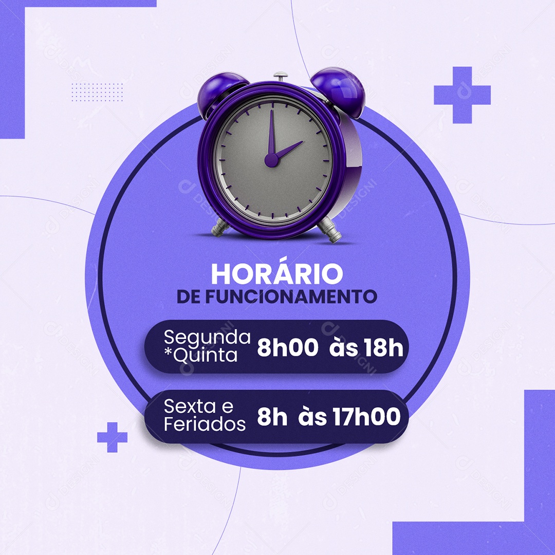 Horário de Funcionamento Laboratório Clínico Social Media PSD Editável