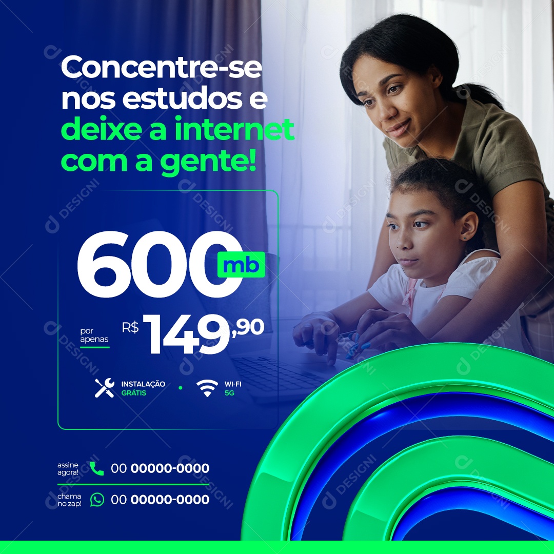 Social Media Provedor de Internet Deixe a Internet Com a Gente PSD Editável