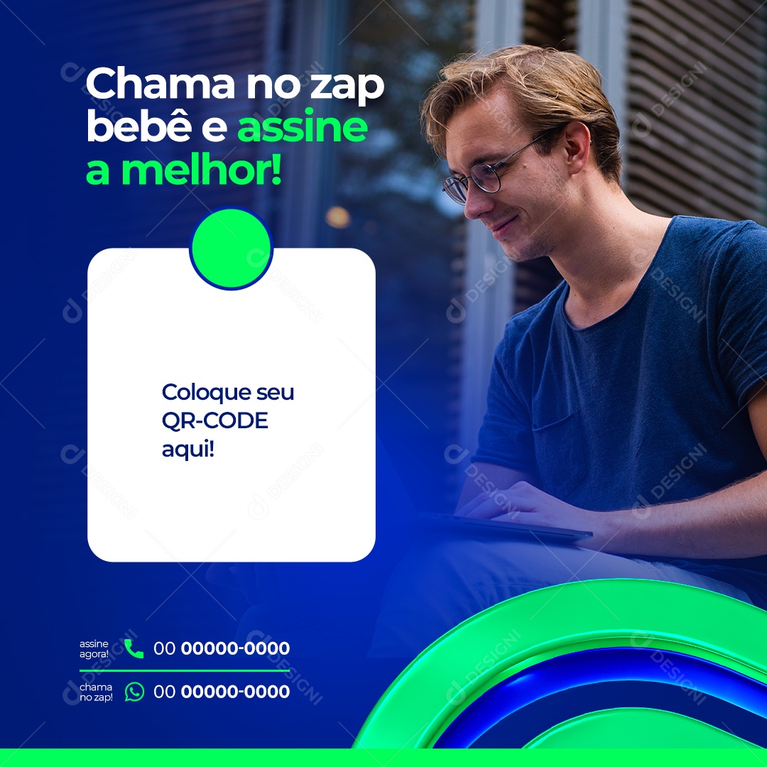 Social Media Provedor de Internet Chama no Zap PSD Editável
