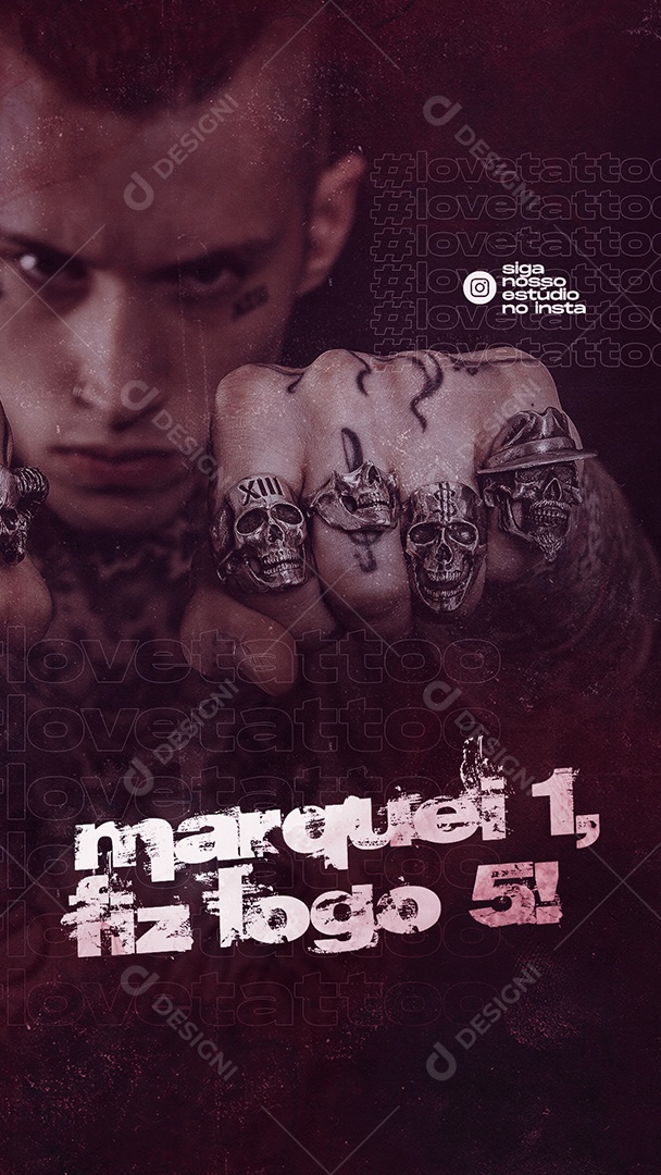 Story Marquei 1 fiz logo 5 Tatuagem Social Media PSD Editável