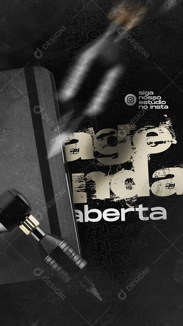 Story Agenda Aberta Tatuagem Social Media PSD Editável