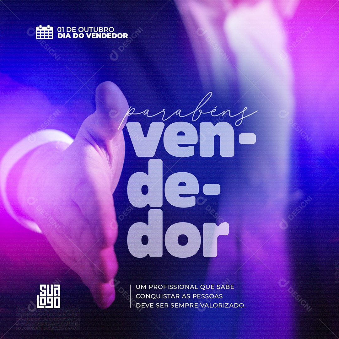 Post Feed Data Comemorativa 01 de Outubro Dia do Vendedor Social Media PSD Editável