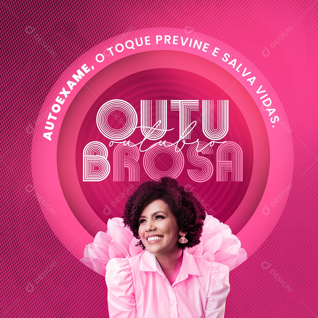Post Feed Outubro Rosa Mês Prevenção Ao Câncer de Mama Social Media PSD Editável