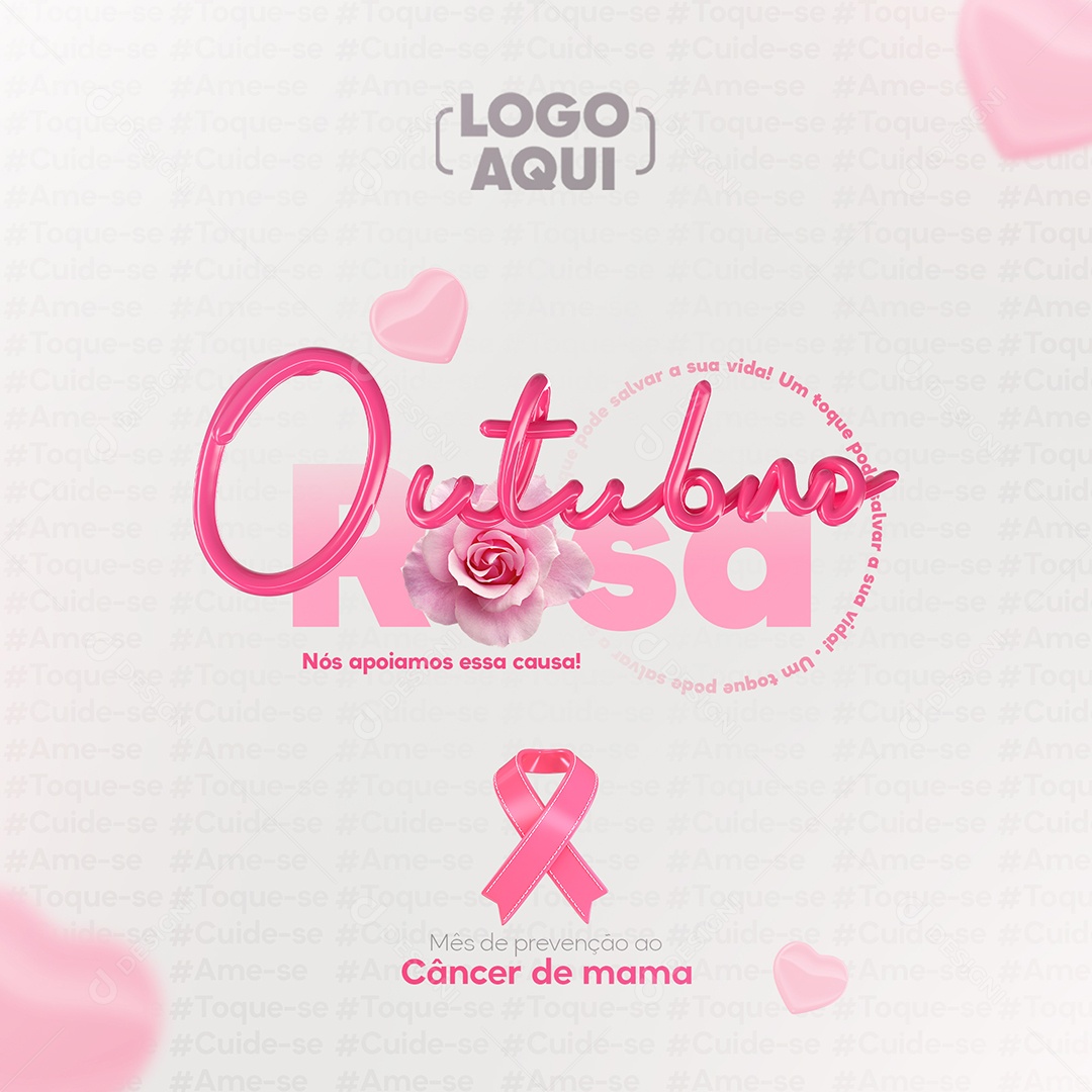 Post Feed Data Comemorativa Outubro Rosa Social Media PSD Editável