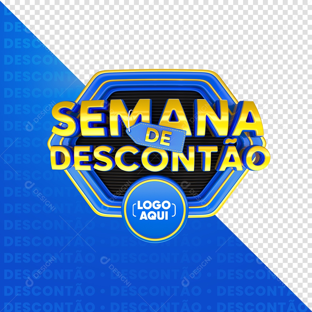 Selo 3D Semana De Desconto e Promoções PSD
