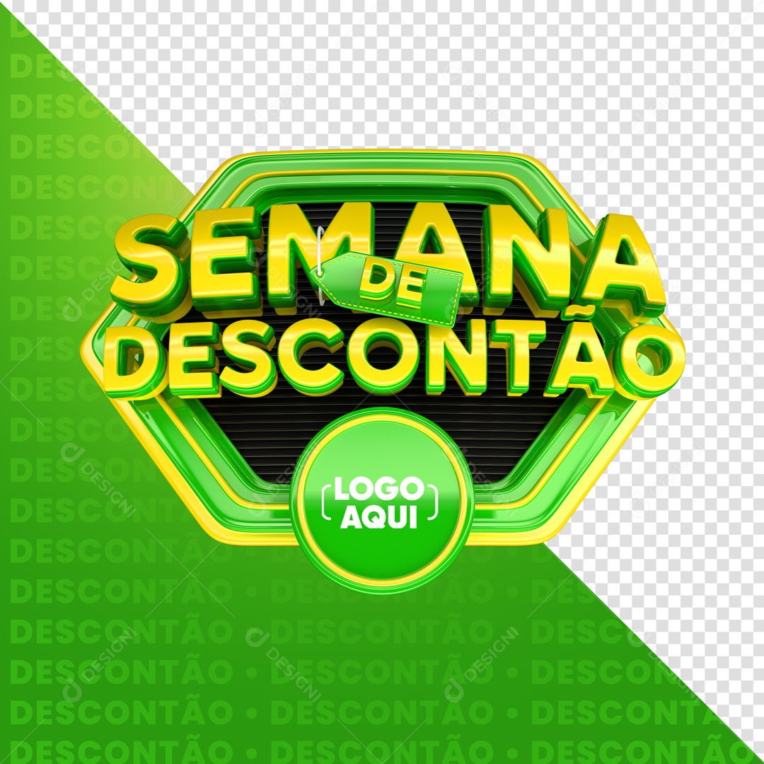 Selo 3D Semana De Desconto e Promoções PSD