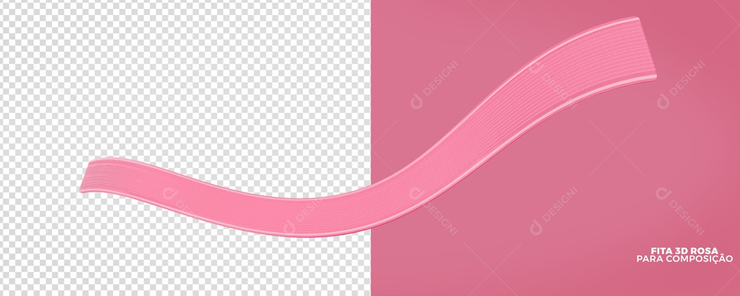 Fita 3D Rosa Elemento para Composição