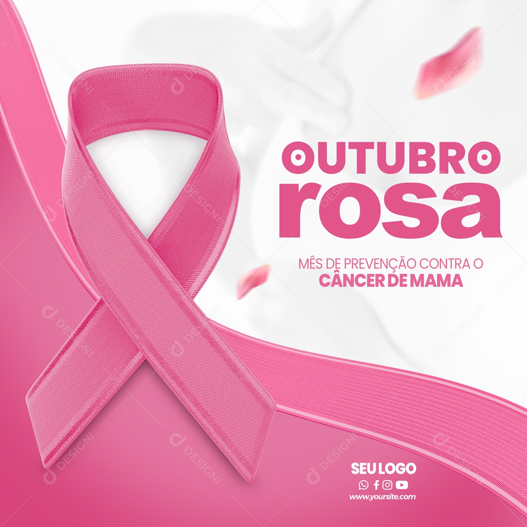 Mês de Prevenção ao Câncer de Mama Outubro Rosa Social Media PSD Editável