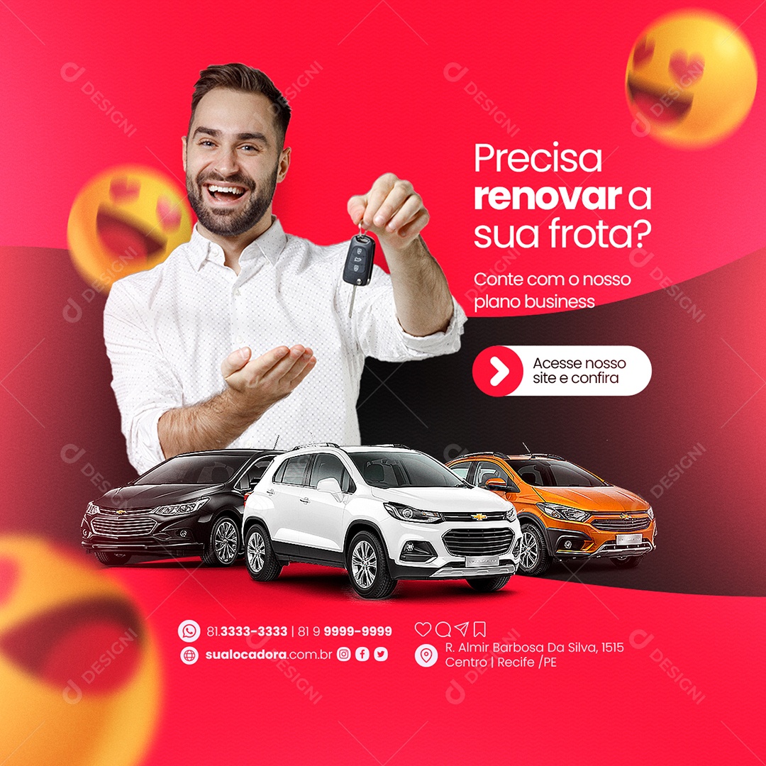 Precisa Renovar a sua Foto Locadora de Carros Social Media PSD Editável